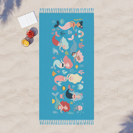 Baby Mermaids Boho Beach Towel #2