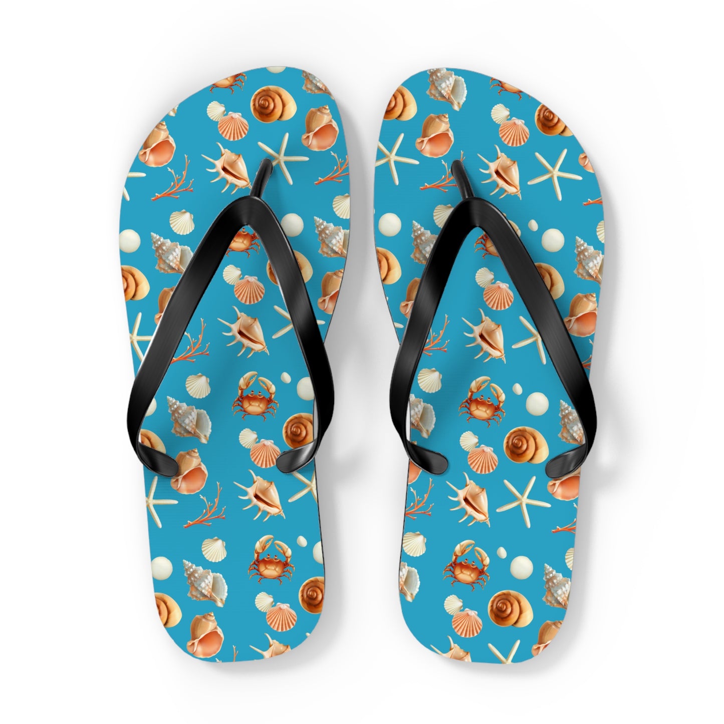 Sea Shells by the Seashore Flip Flops (M = 9/10 US)