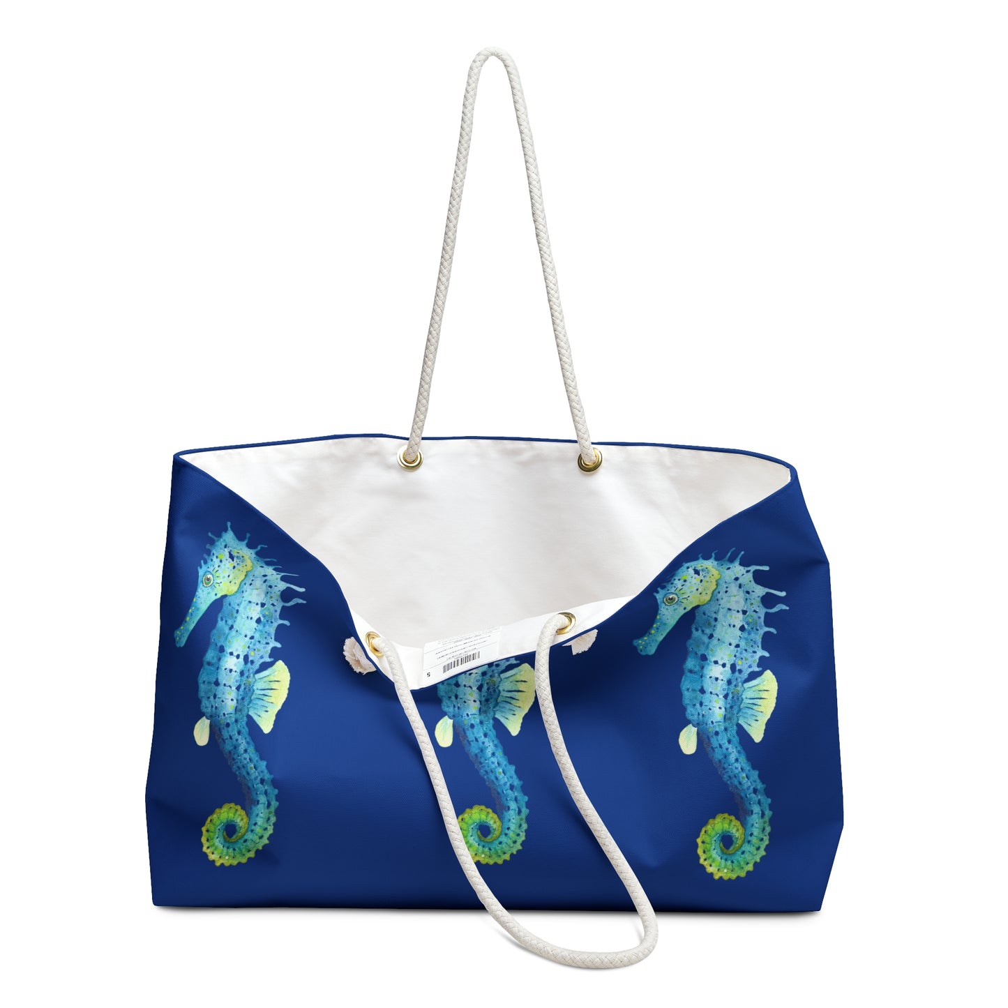 Sea Horse Beach Tote in Navy