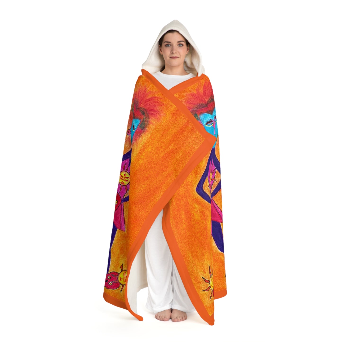 Super Heroine Burst! No Lettering - Hooded Sherpa Fleece Blanket