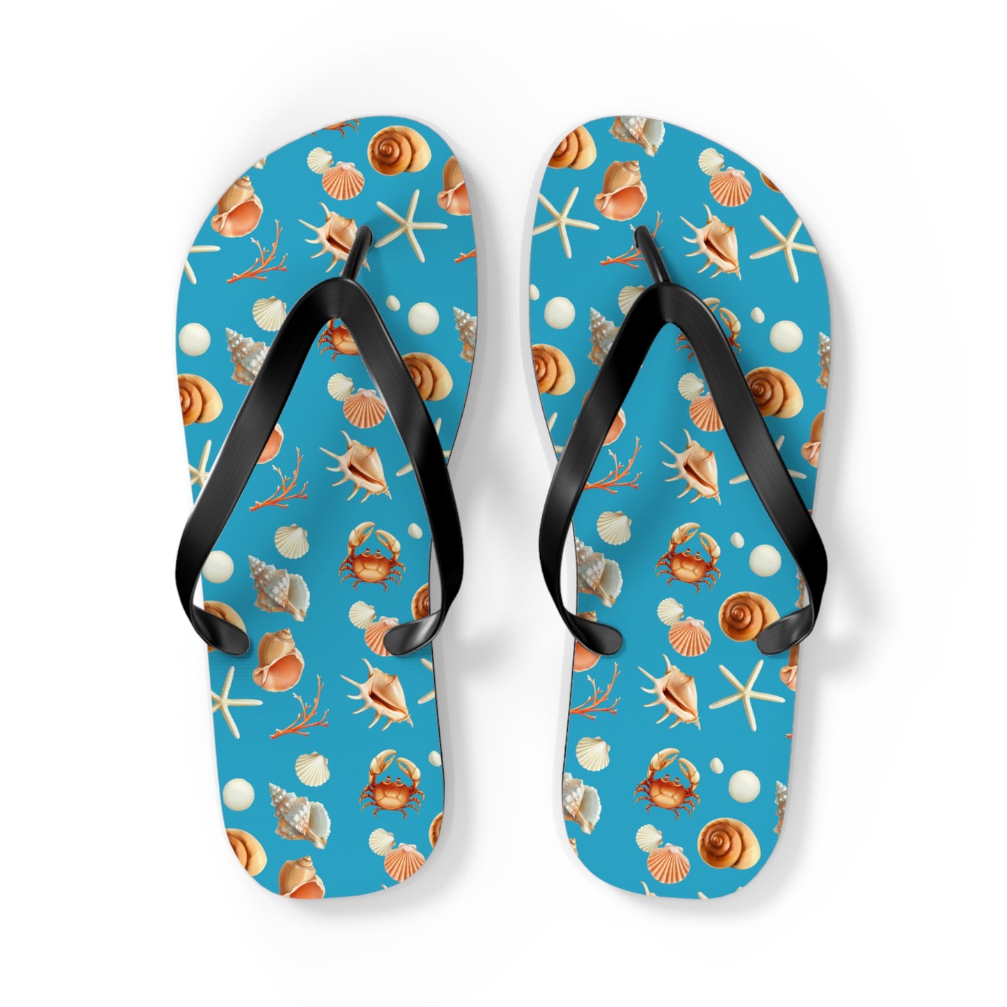 Sea Shells by the Seashore Flip Flops (M = 9/10 US)