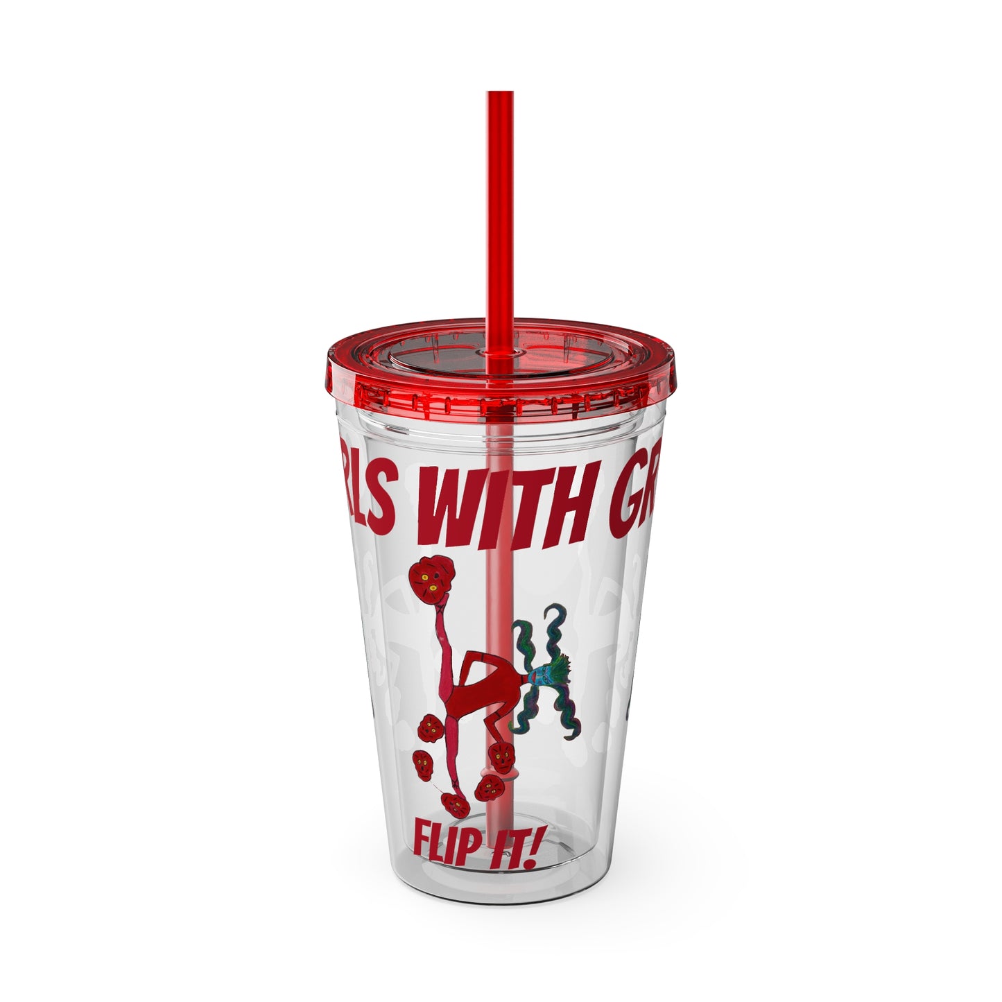 Girls With Grit Flip It! Sunsplash Tumbler with Straw, 16oz