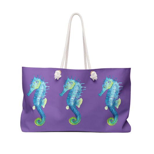 Sea Horse Beach Tote in Light Purple