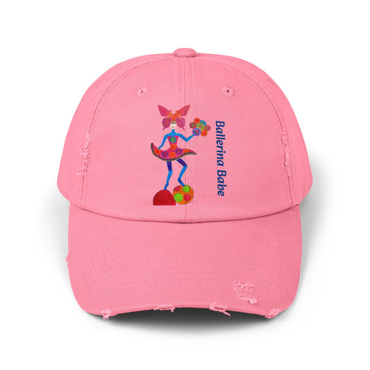 Ballerina Babe (Mia) Unisex Distressed Cap