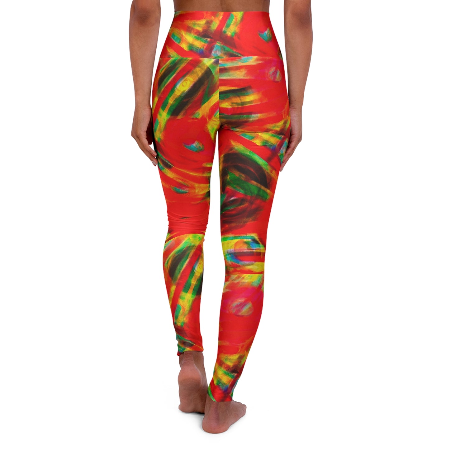 Colored Glass (Red) - High Waisted Yoga Leggings