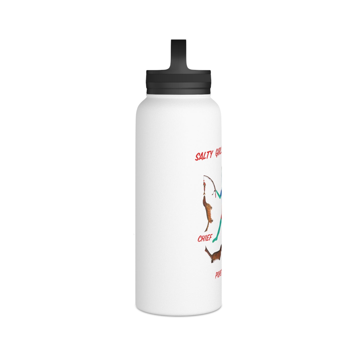 Salty Girls - "Fish!" - Stainless Steel Water Bottle, Handle Lid