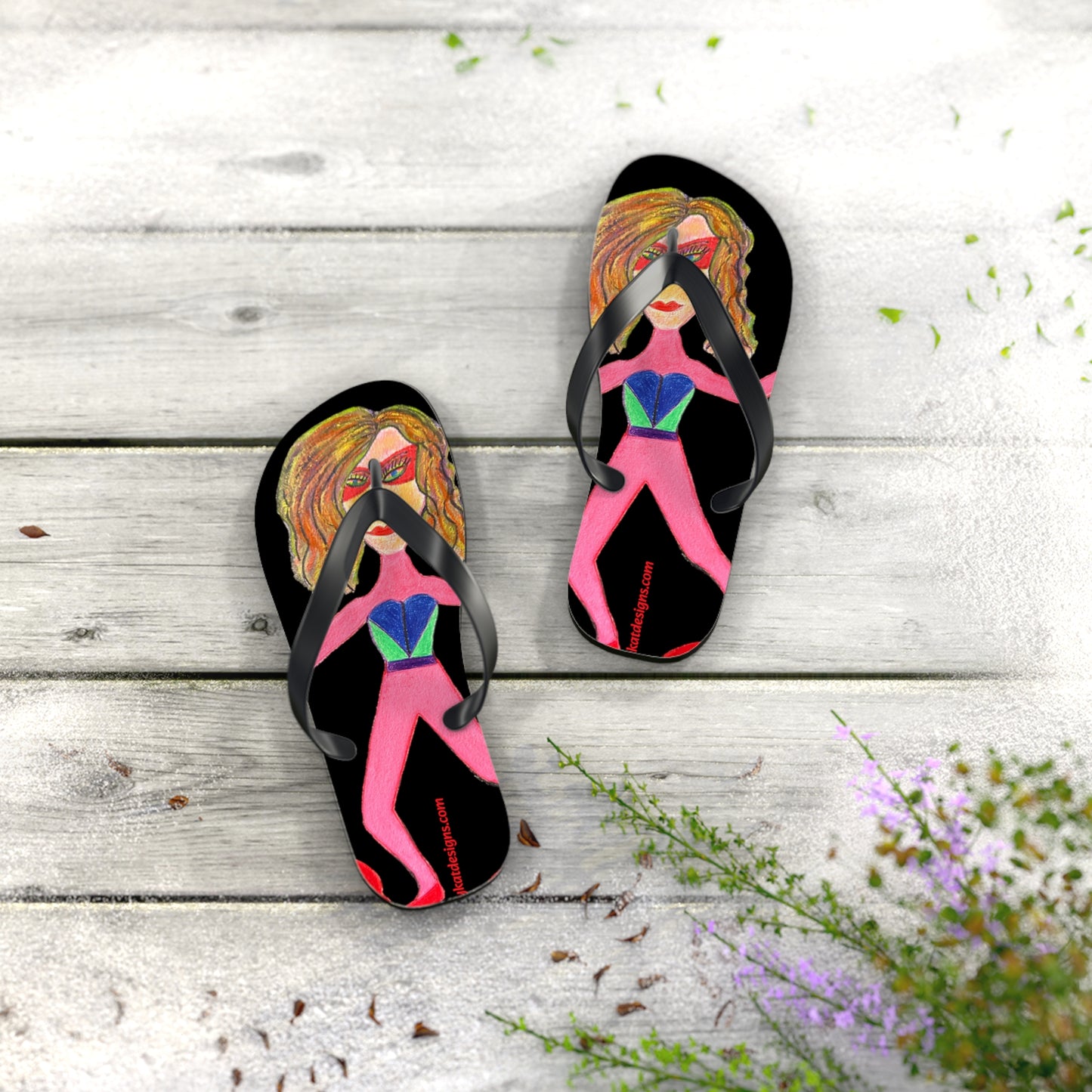 Super Heroine "PUSH" - Flip Flops (L) 11-12