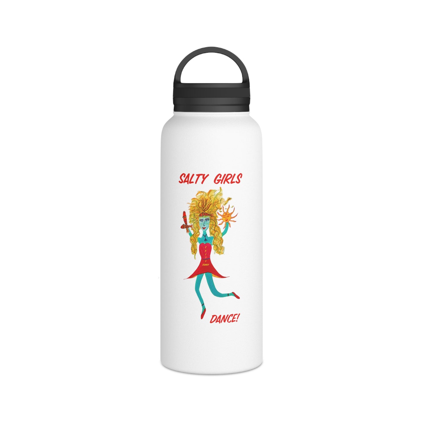 Salty Girls "Dance!" - Stainless Steel Water Bottle, Handle Lid