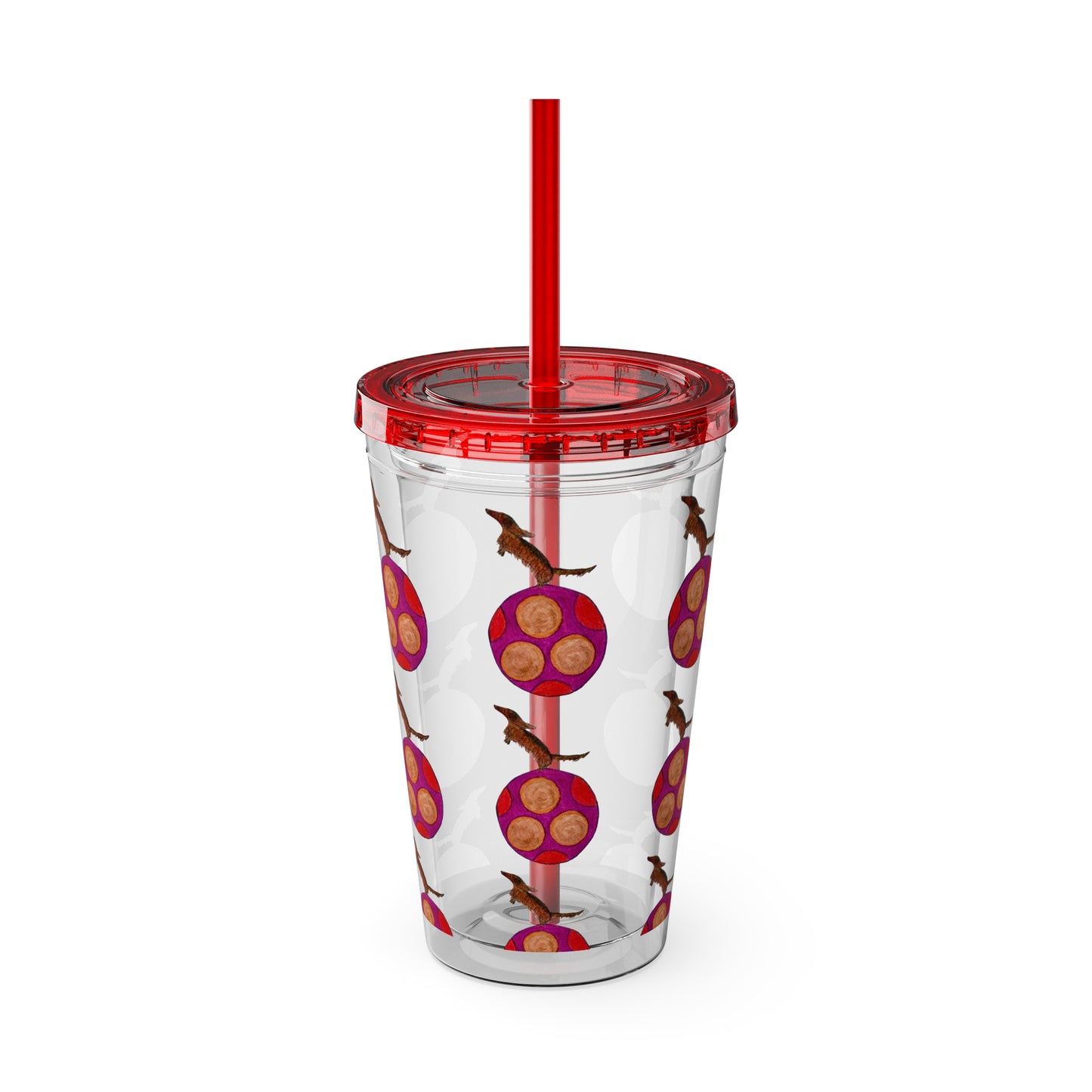 Chief Dancing Sunsplash Tumbler with Straw, 16oz