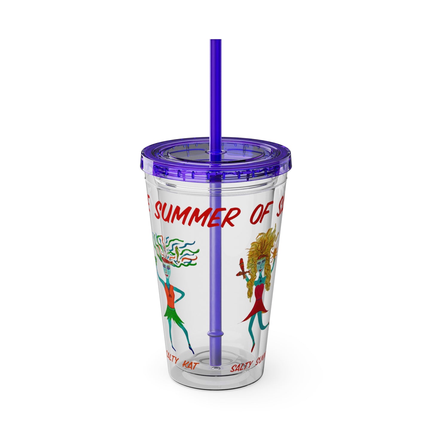 The Summer of Salt - Sunsplash Tumbler with Straw, 16oz