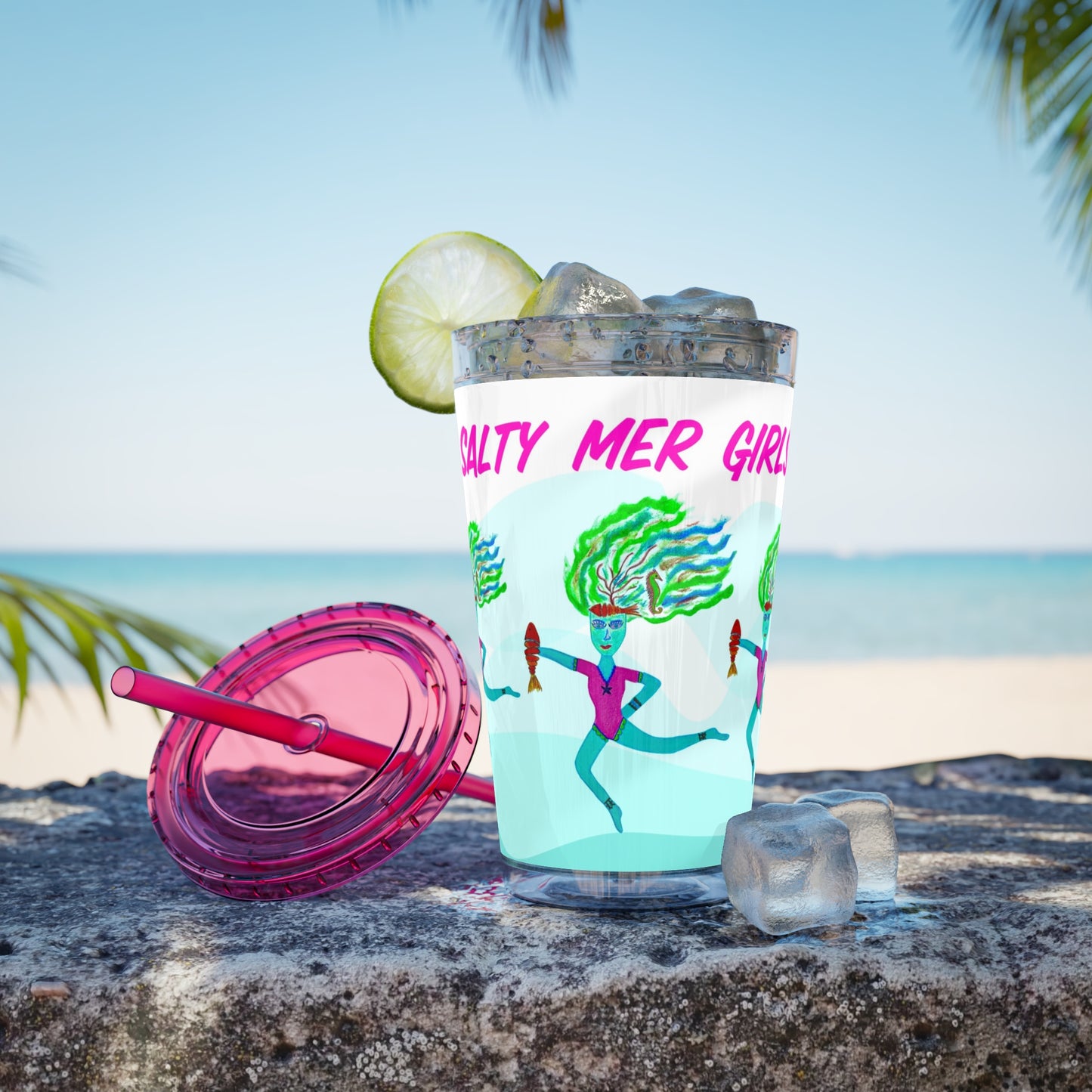 Salty Mer Girls - Sunsplash Tumbler with Straw, 16oz