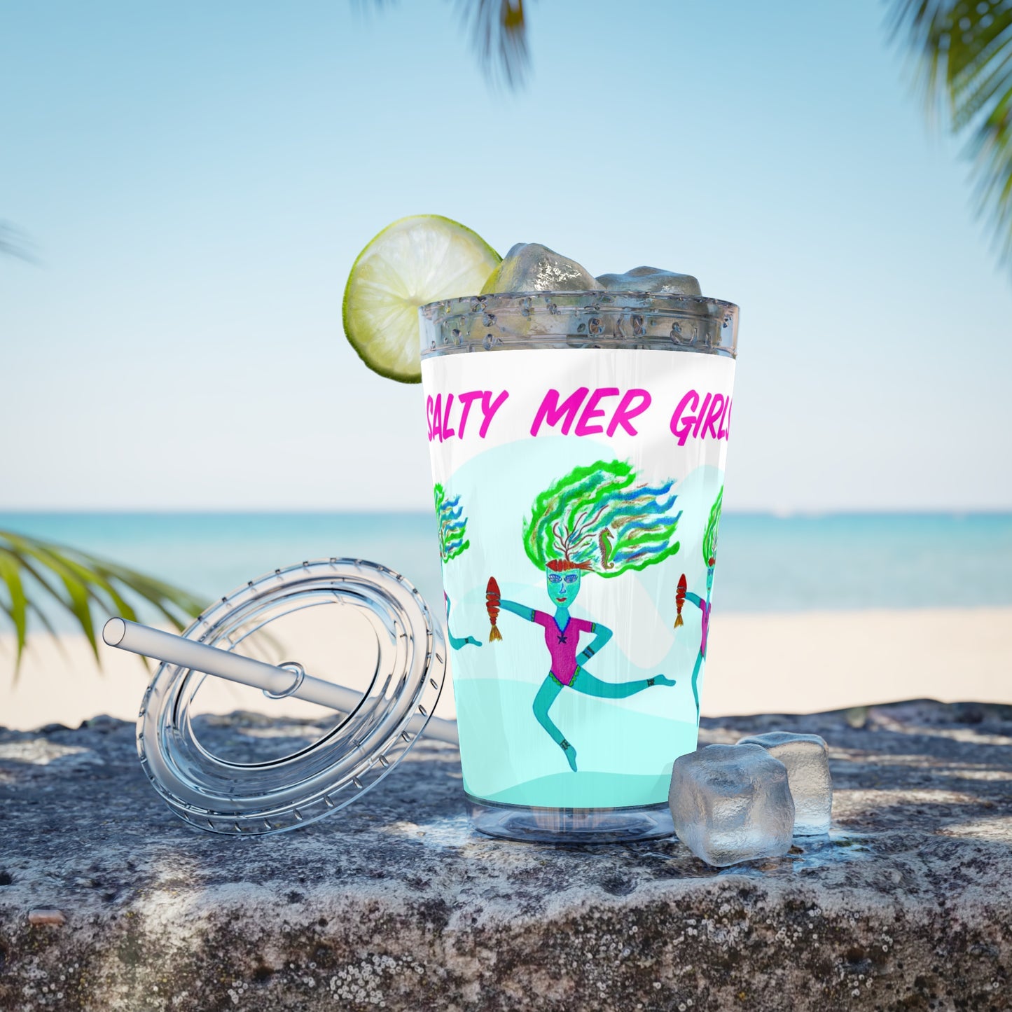 Salty Mer Girls - Sunsplash Tumbler with Straw, 16oz