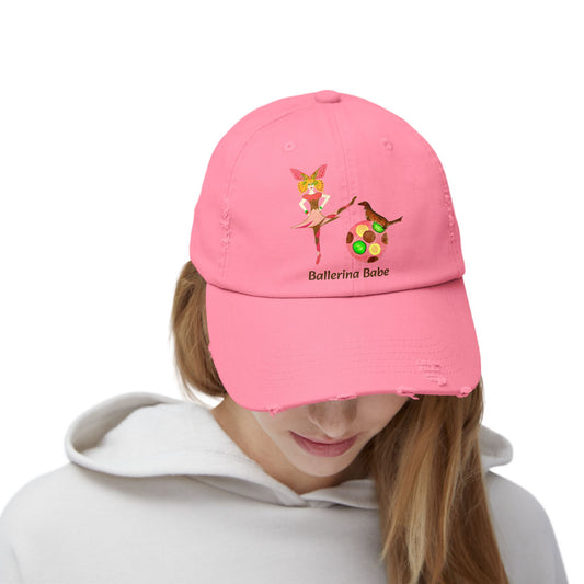 Ballerina Babe (Tia) Unisex Distressed Cap