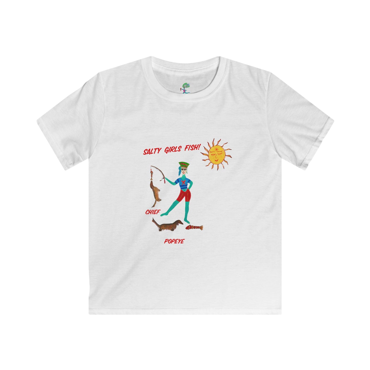 Salty Girls "Fish!" Kids Unisex Softstyle Tee