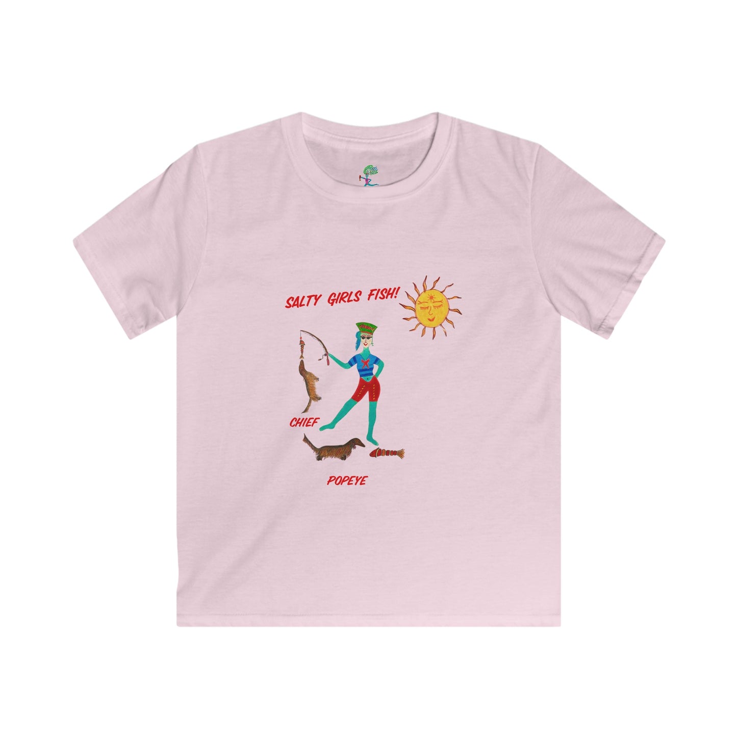 Salty Girls "Fish!" Kids Unisex Softstyle Tee